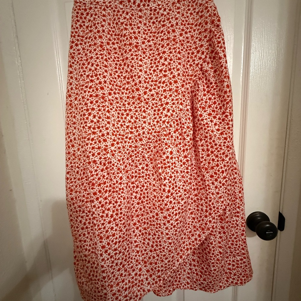 Floral Red Skirt